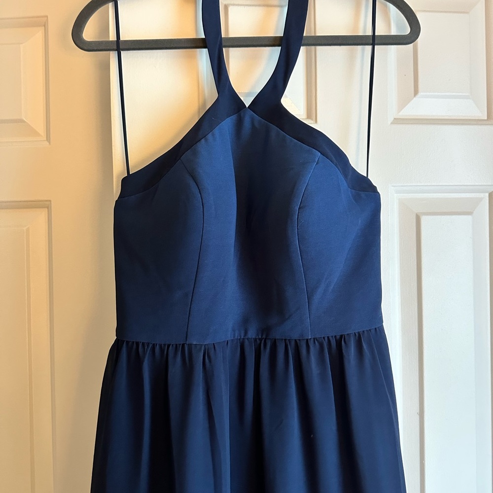 Mod cloth blue ombré floor length halter dress. Size M